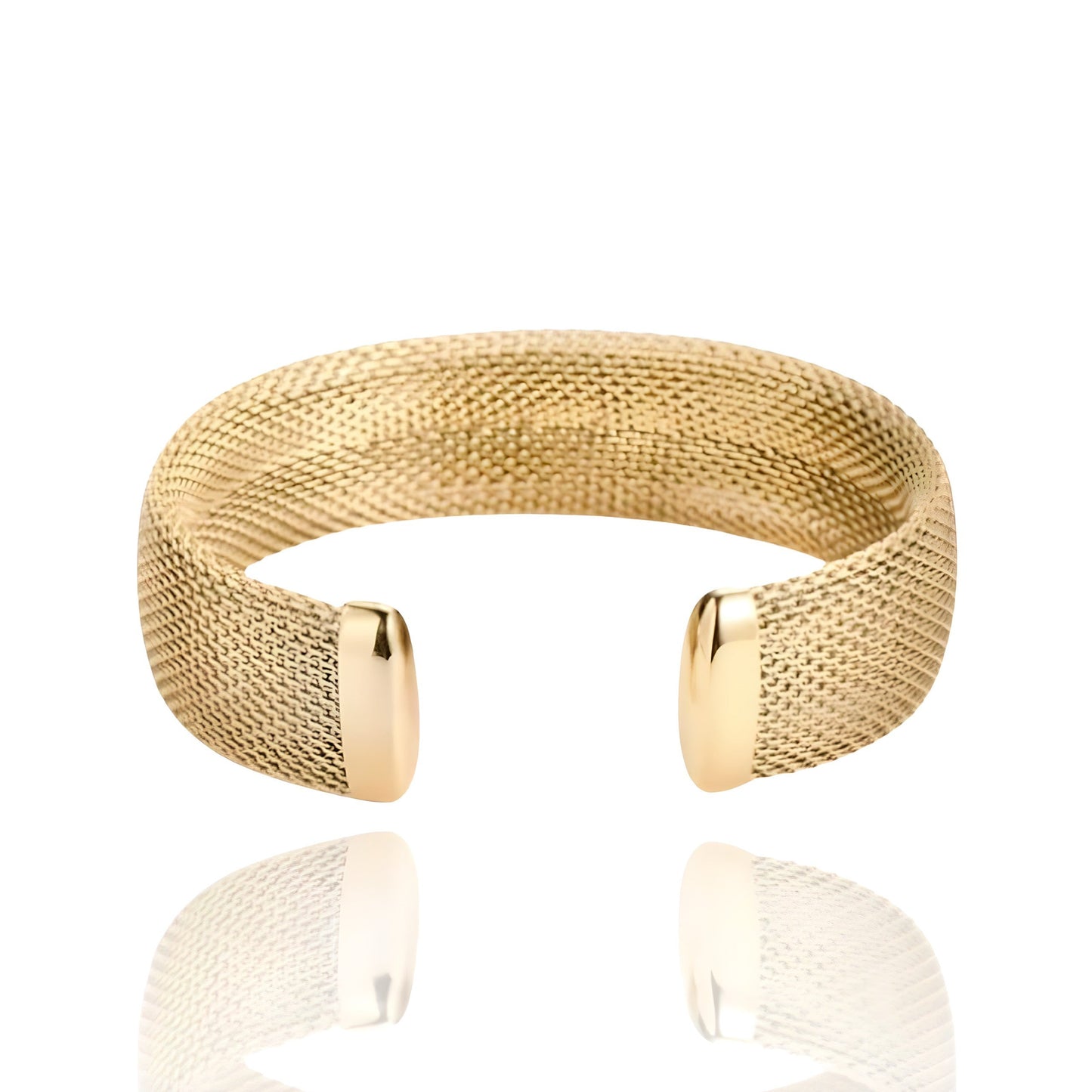 Bracelet Manchette en Maille dorée