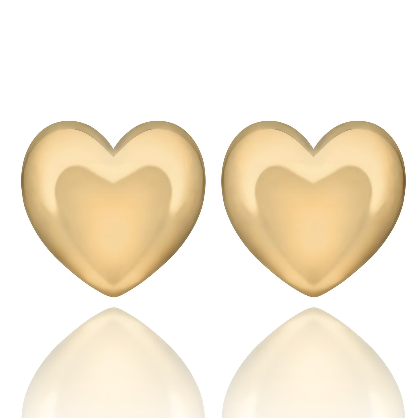 Boucles d'oreilles Puffy Heart dorées
