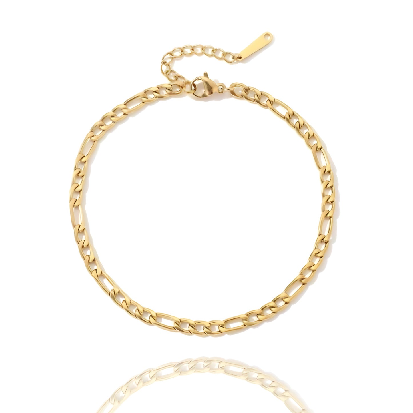 Bracelet de cheville chaîne Figaro