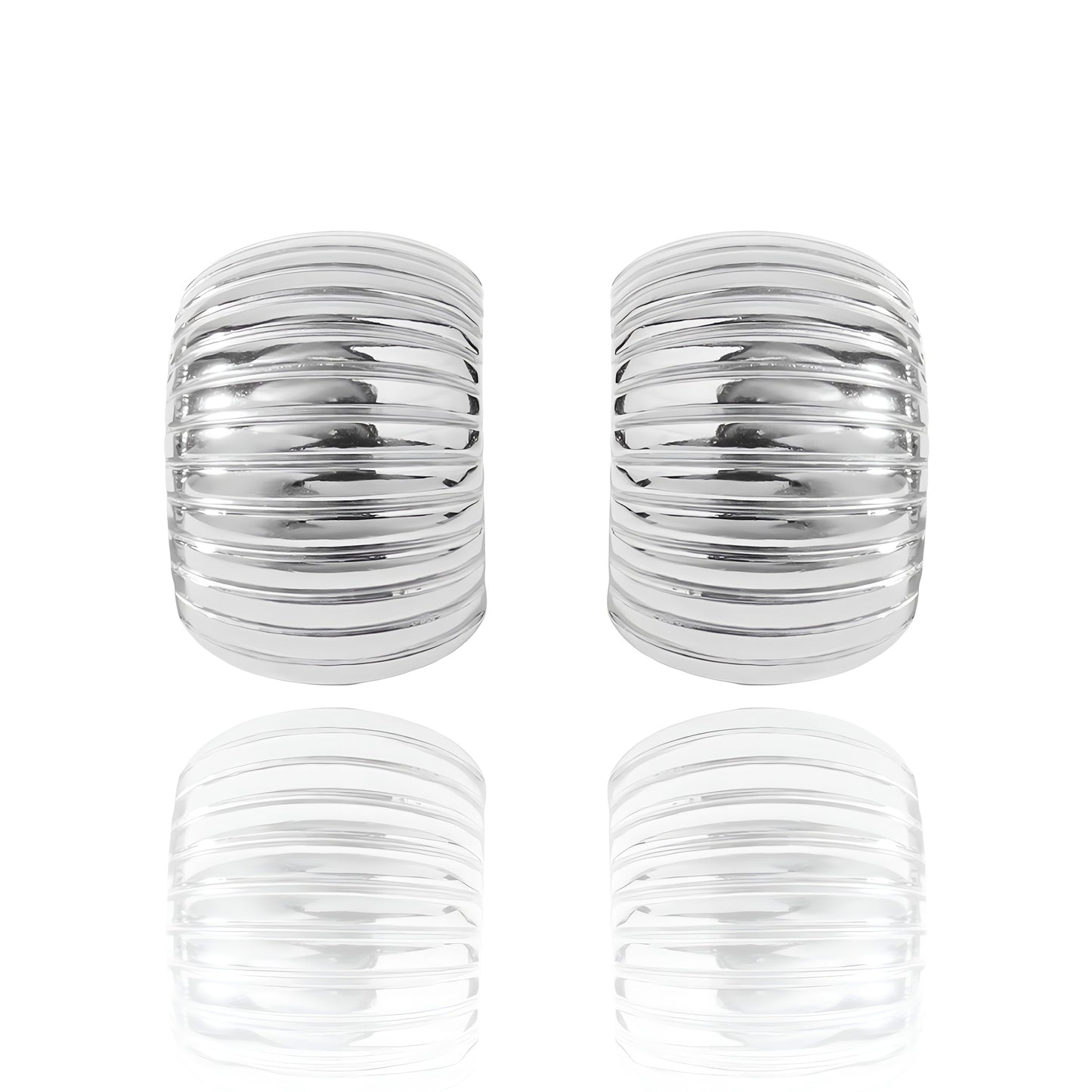 Boucles d'oreilles Mèga argentées