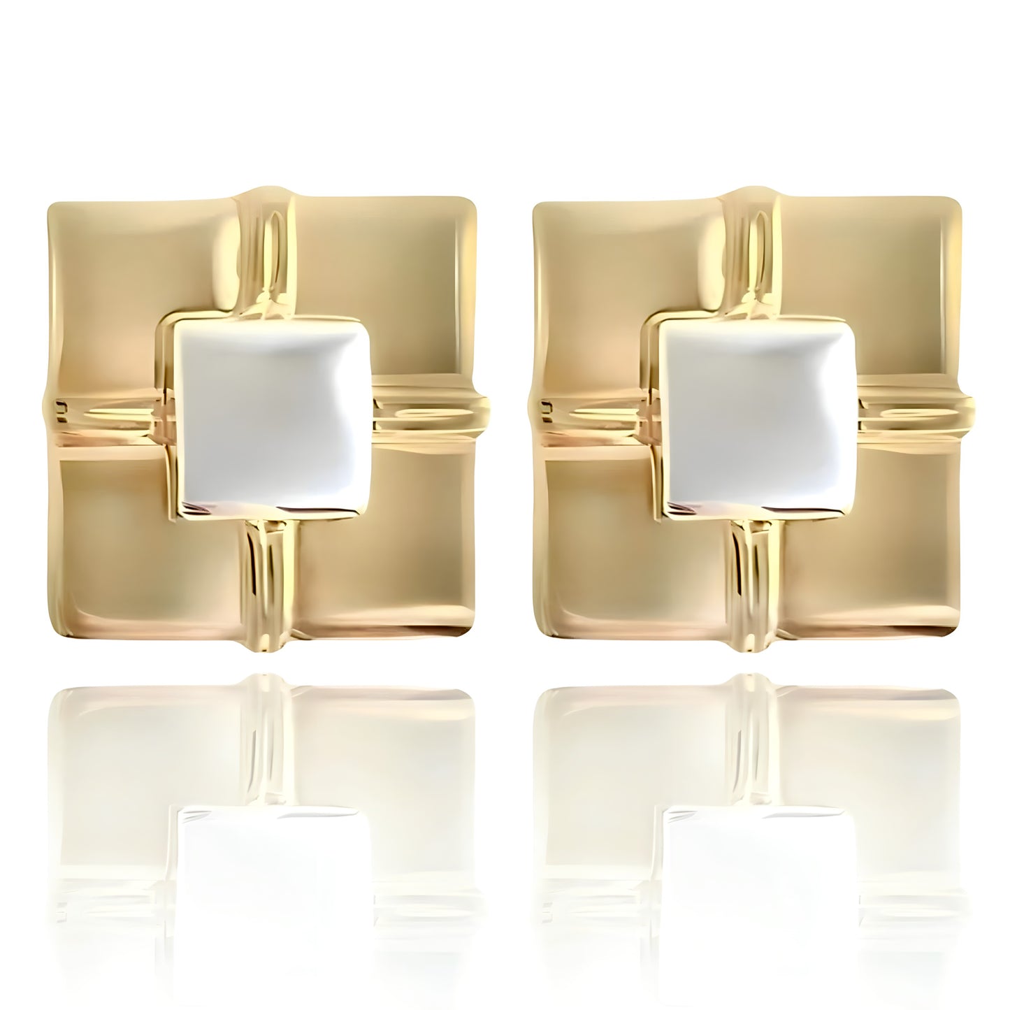 Two-Tone Plate Earrings