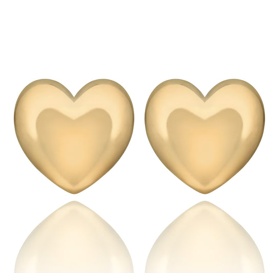 Gold Puffy Heart Earrings