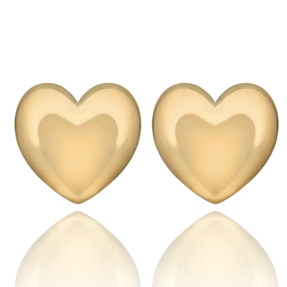 Boucles d'oreilles Puffy Heart dorées