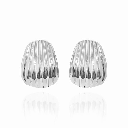 Silver Clam Earrings