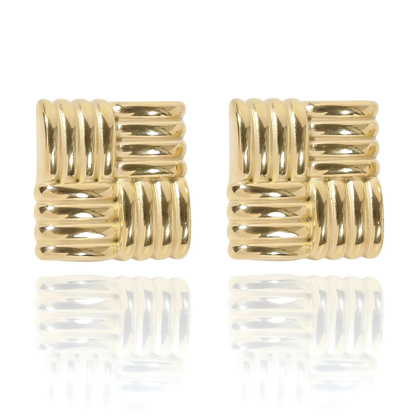 Square Ribbed Earrings