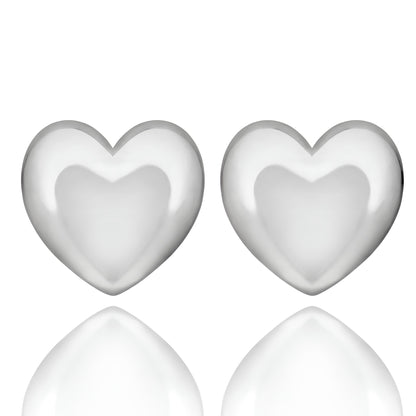 Boucles d'oreilles Puffy Heart argentées