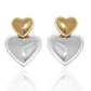 Two-Tone Dangle Heart Earrings